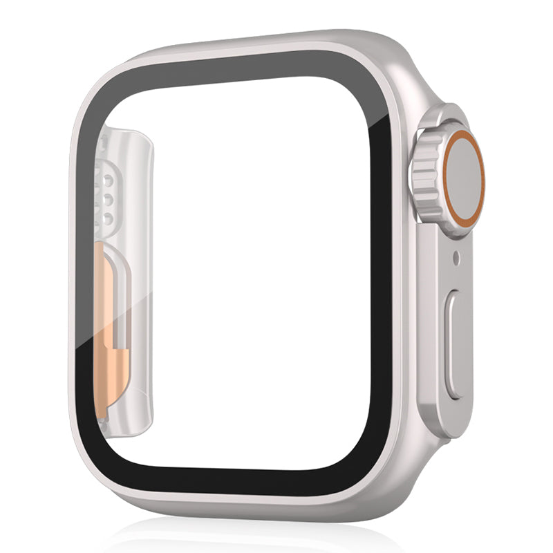 For Apple Watch Series 9 / 8 / 7 45mm Waterproof Hard PC Watch Case with Tempered Glass Screen Protector