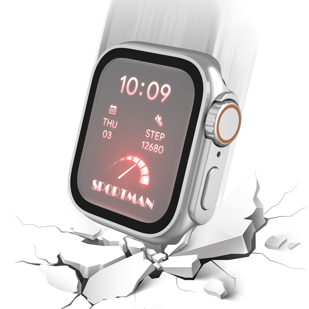 For Apple Watch Series 9 / 8 / 7 45mm Waterproof Hard PC Watch Case with Tempered Glass Screen Protector