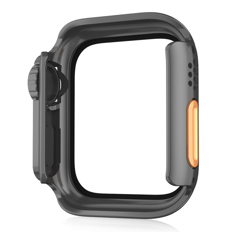 For Apple Watch Series 9 / 8 / 7 45mm Waterproof Hard PC Watch Case with Tempered Glass Screen Protector