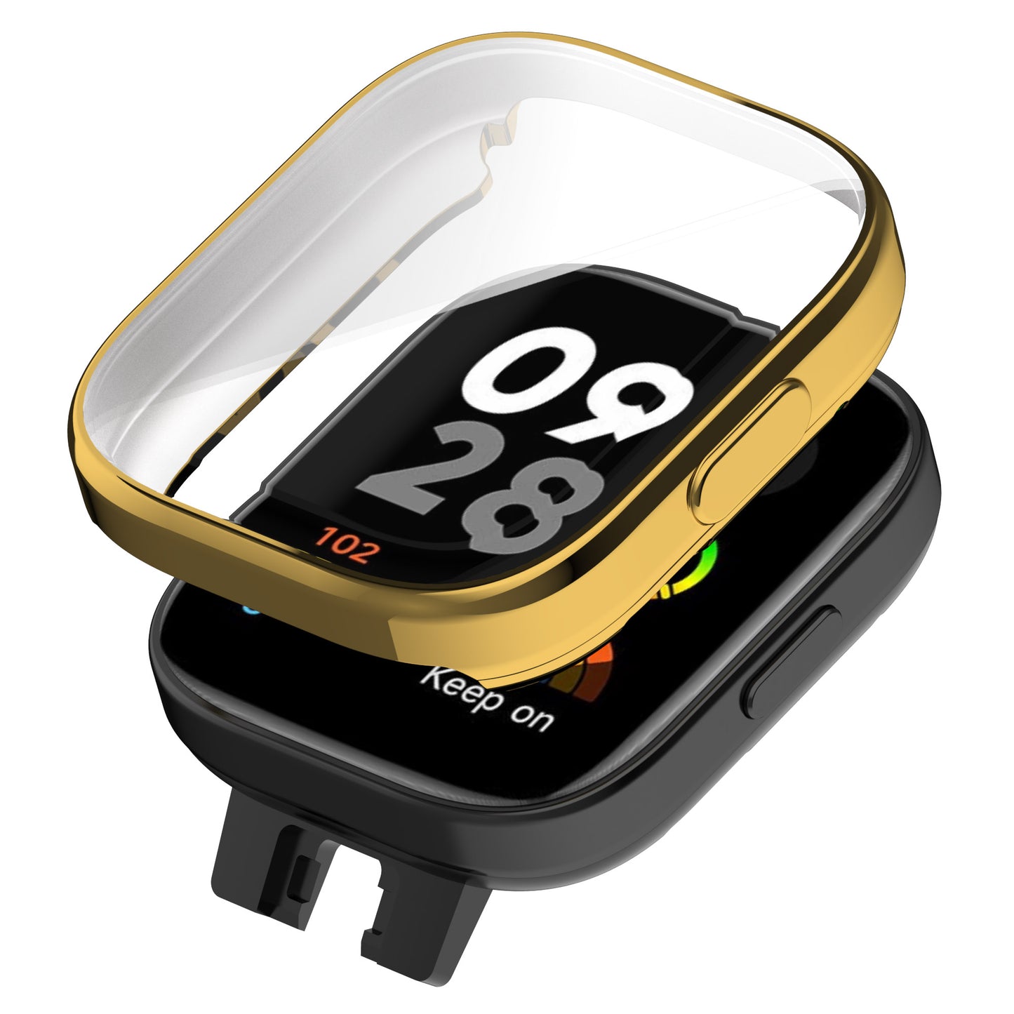 For Xiaomi Redmi Watch 3 / Watch 3 Lite Electroplating TPU Anti-drop Cover Full Coverage Watch Case