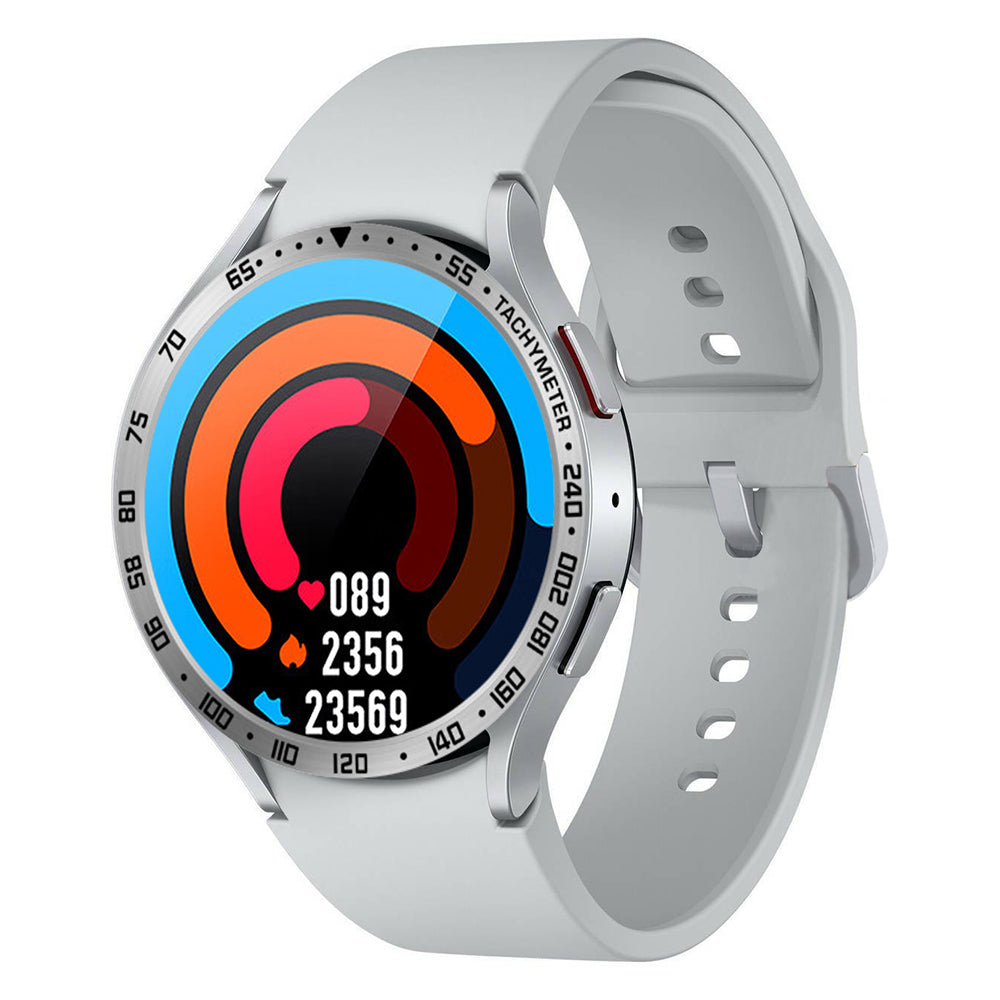 For Samsung Galaxy Watch6 Classic 47mm Watch Stainless Steel Bezel Insert Protective Ring Anti-scratch Adhesive Cover (Type E)