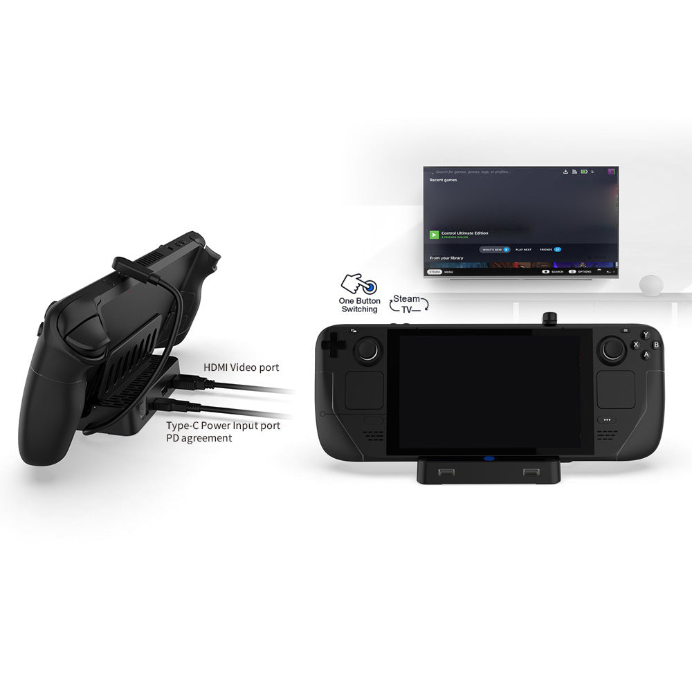 DOBE TY-2849 For Steam Deck Docking Station Converter with HD Video Port, Gigabit Ethernet, USB 2.0 and PD Fast Charging