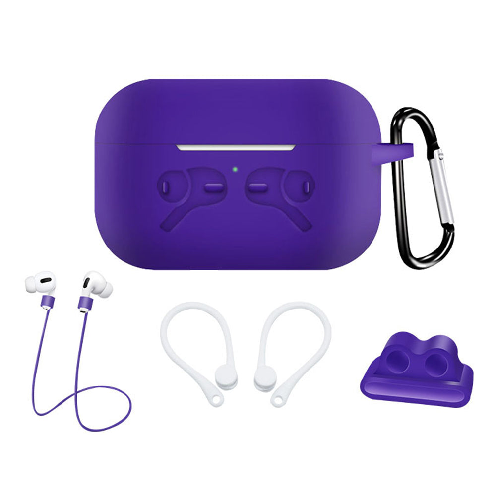 5-in-1 Silicone Case for Apple AirPods Pro Protective Case Set with Neck Strap, Earphone Holder