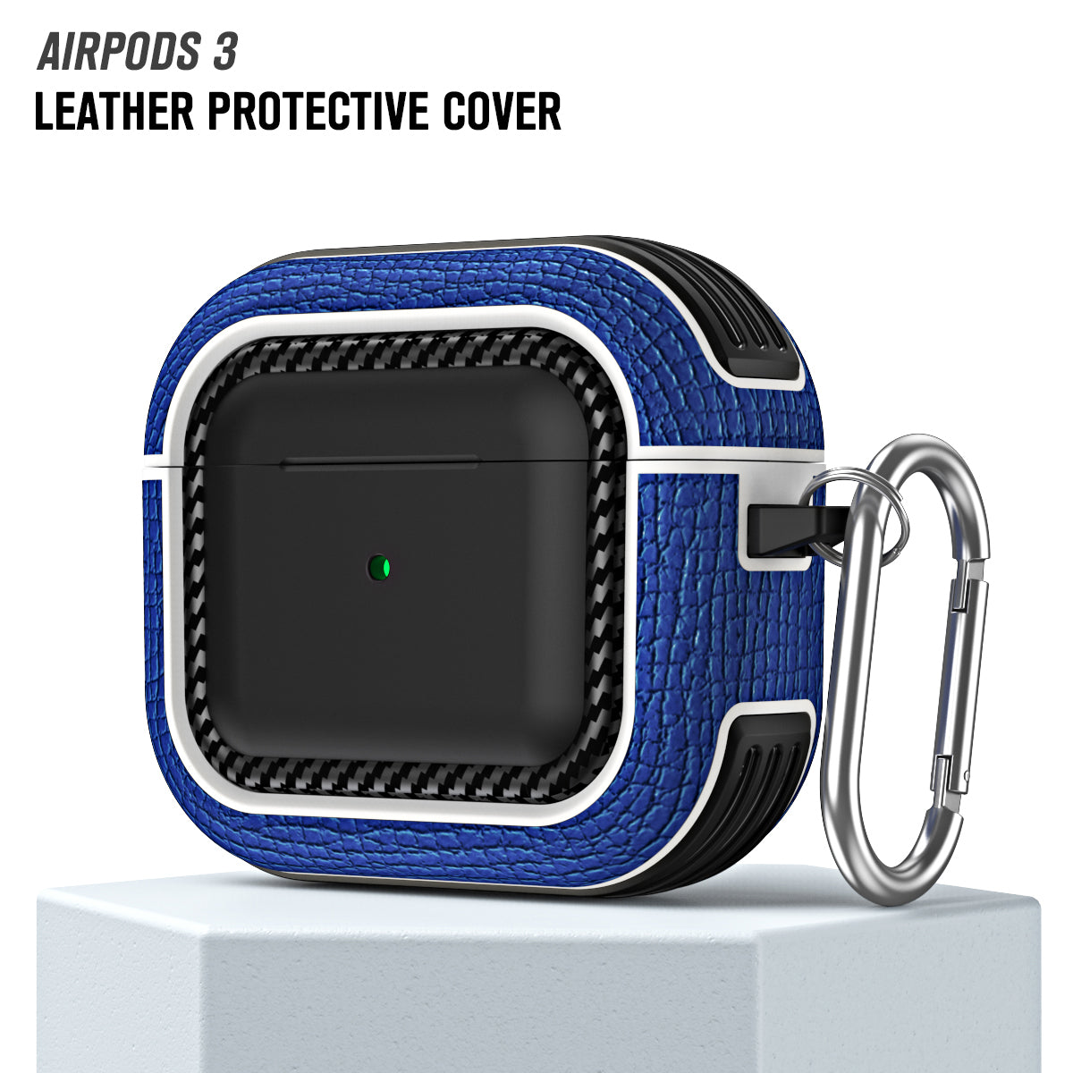 For Apple AirPods 3 Earphone Case Scratch Resistant TPU+PU Leather Protective Cover with Hook