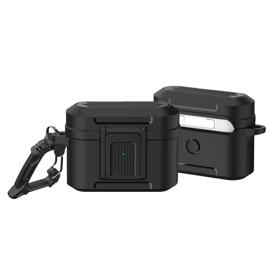 For AirPods Pro 2 Earphone Protective Case Pressing Buckle Luggage Case Design TPU+PC Anti-drop Cover