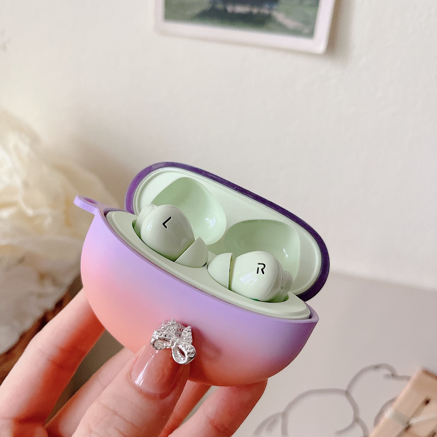 For OPPO Enco Free3 Gradient Bluetooth Headset Anti-drop Case Matte PC Protective Cover