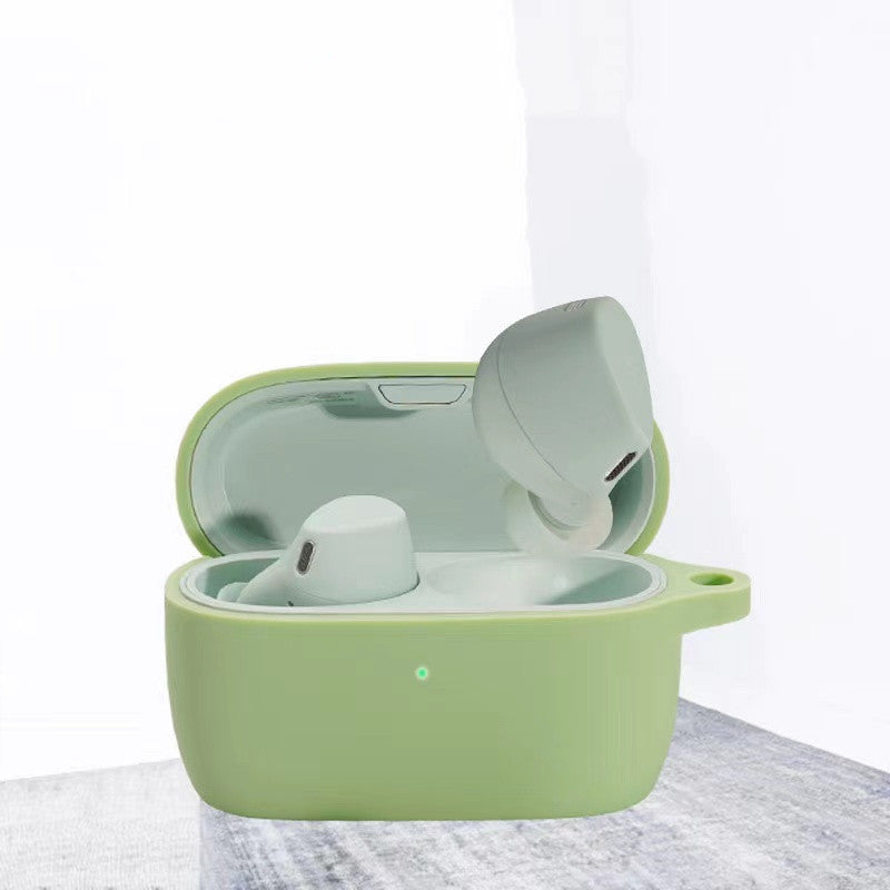 For Jabra Elite 4 Active Wireless Earphone Protective Case Cover Washable Silicone Sleeve with Hanging Buckle
