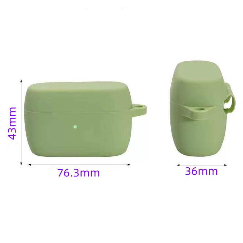 For Jabra Elite 4 Active Wireless Earphone Protective Case Cover Washable Silicone Sleeve with Hanging Buckle