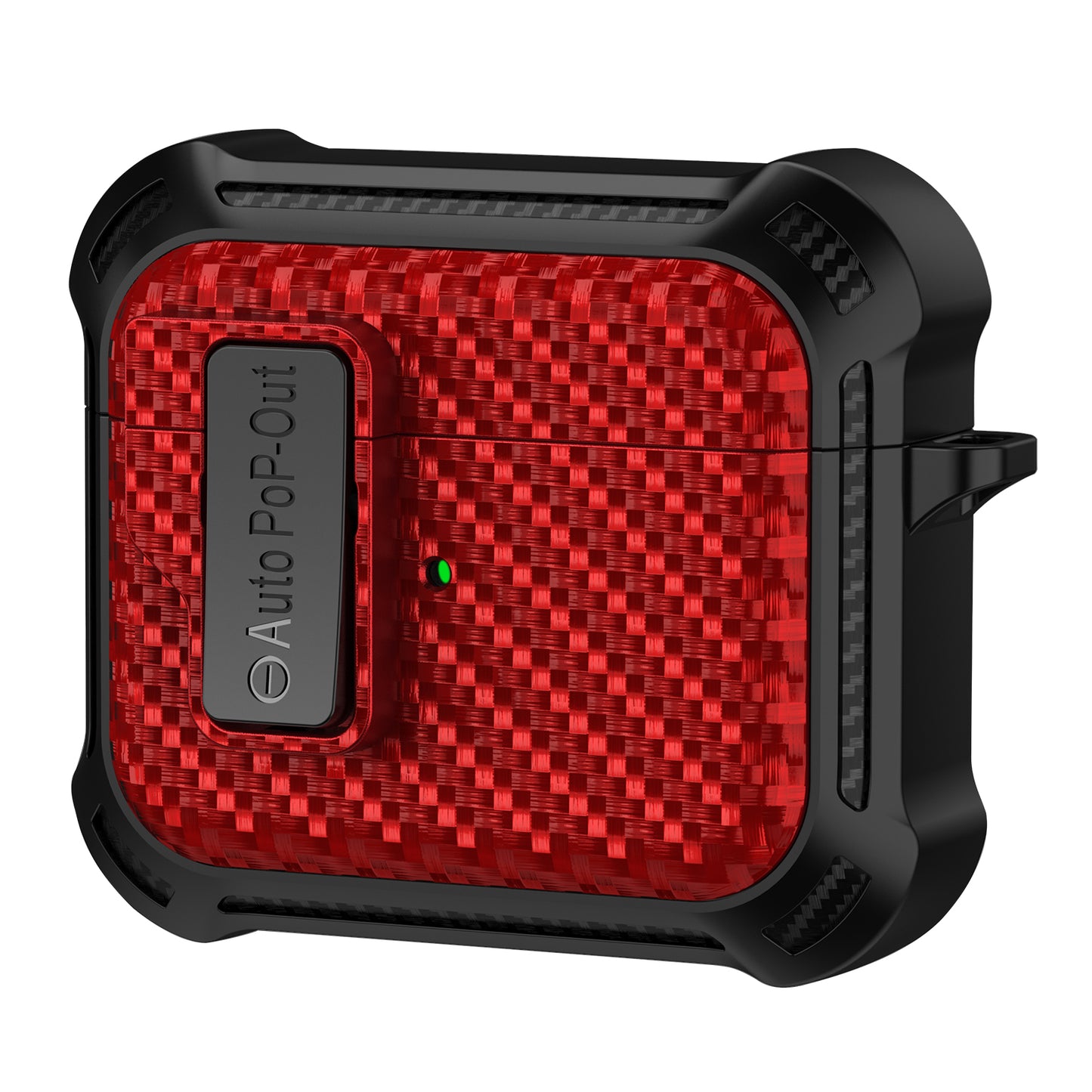 For Apple AirPods 3 Pressing Buckle TPU+PC Protective Case Carbon Fiber Texture Bluetooth Earphone Cover