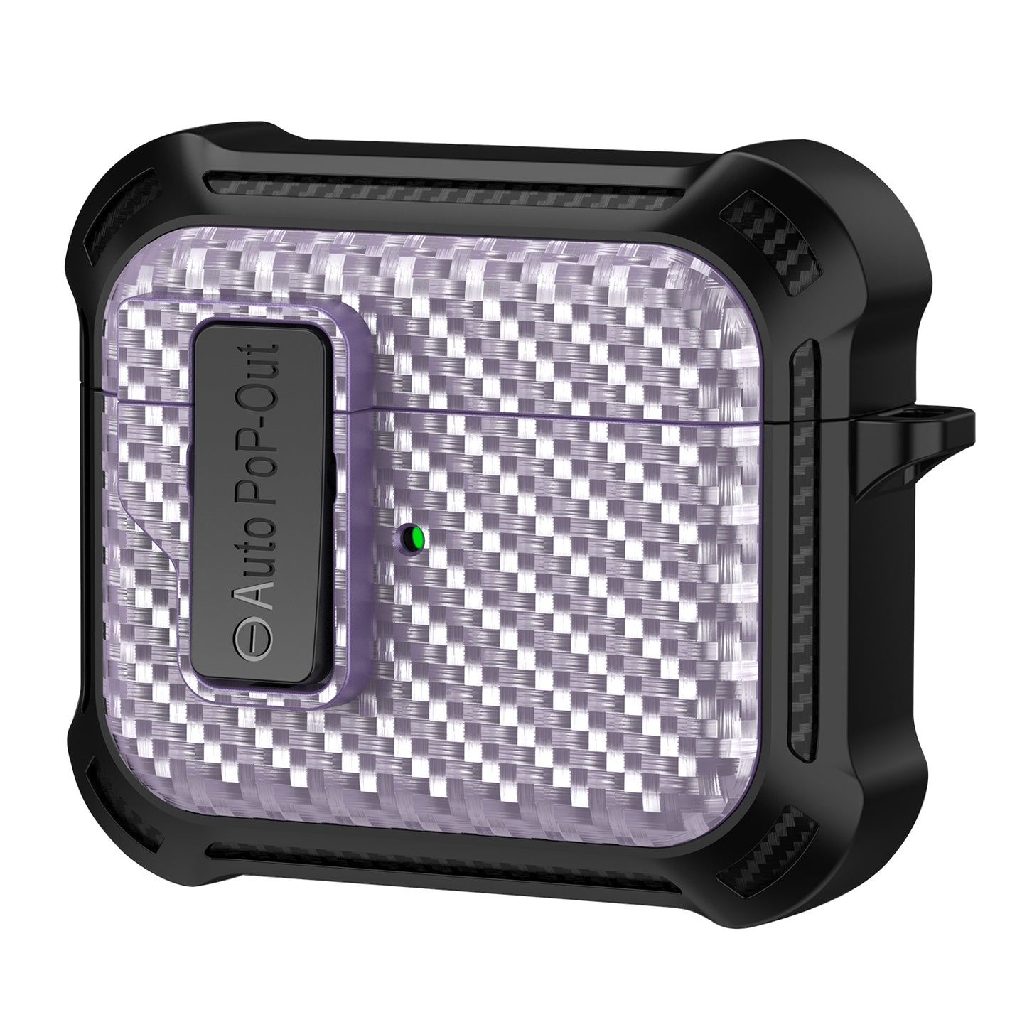 For Apple AirPods 3 Pressing Buckle TPU+PC Protective Case Carbon Fiber Texture Bluetooth Earphone Cover