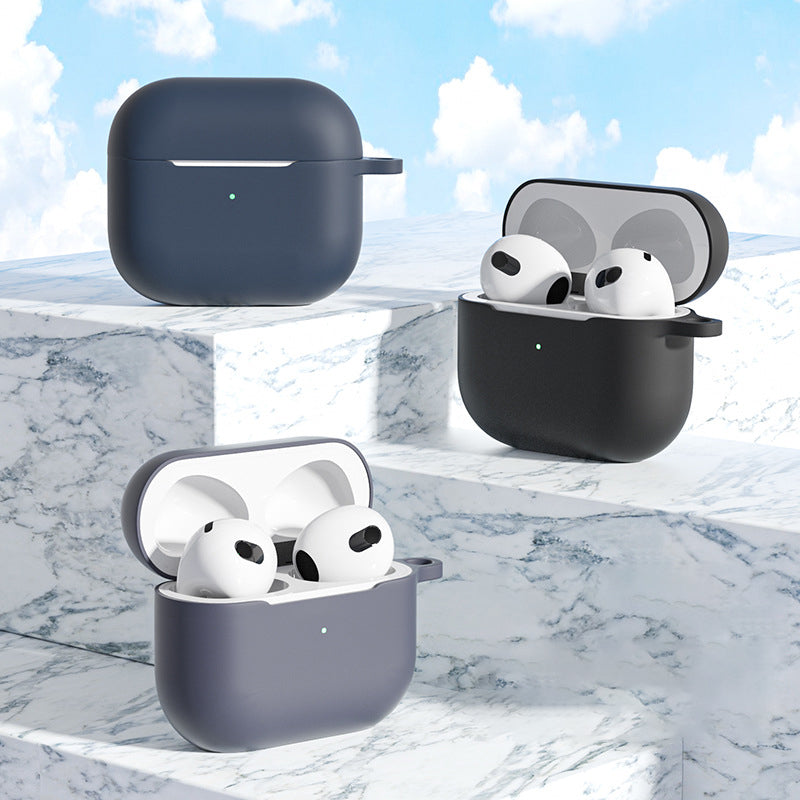 For Apple AirPods 3 6-in-1 Silicone Case Anti-lost Lanyard Watch Band Holder Ear Hanger Ear Cap Storage Box