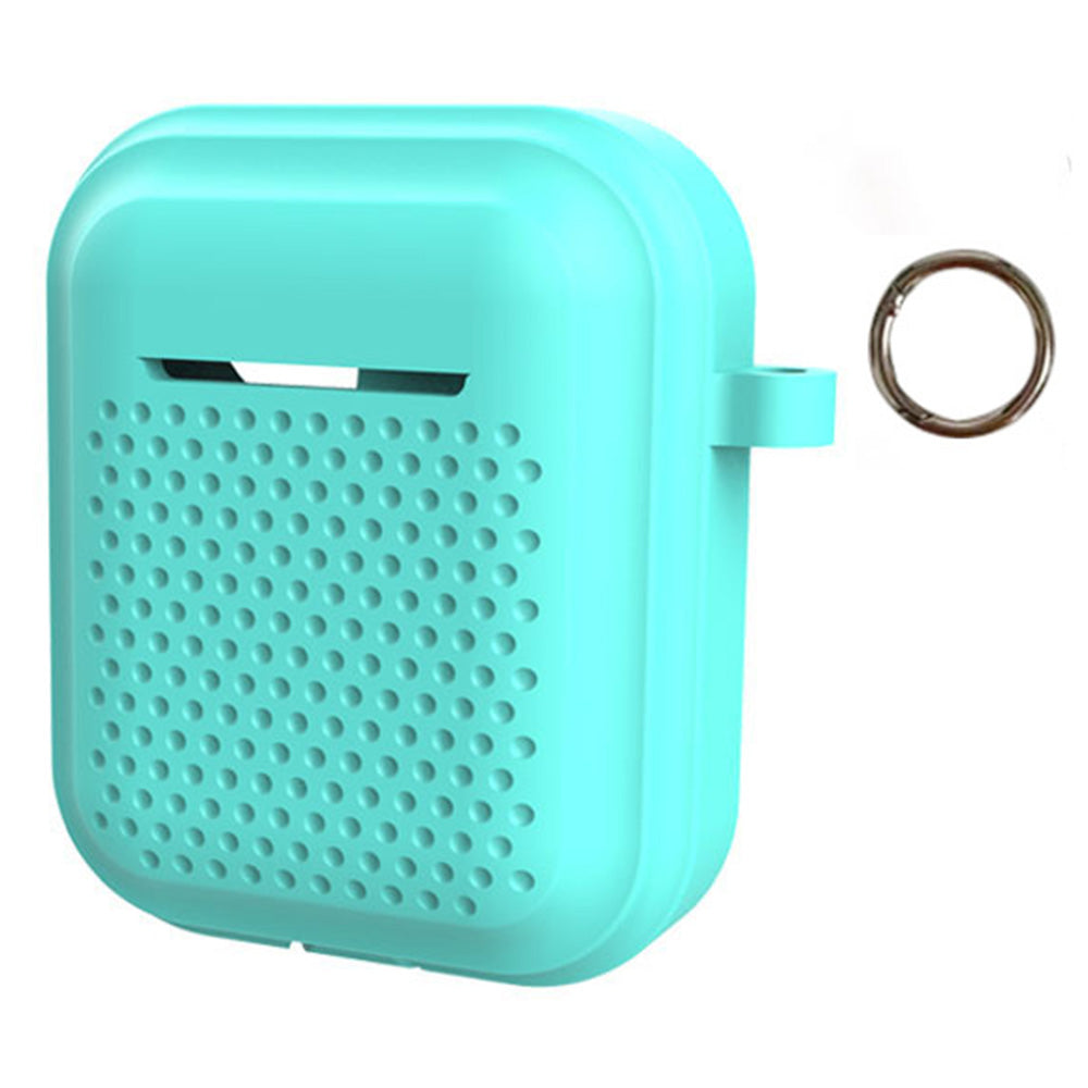 Silicone Case for AirPods with Charging Case (2016) / (2019) / AirPods with Wireless Charging Case (2019) Earphone Cover with Ring Buckle