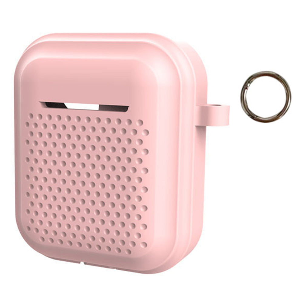 Silicone Case for AirPods with Charging Case (2016) / (2019) / AirPods with Wireless Charging Case (2019) Earphone Cover with Ring Buckle