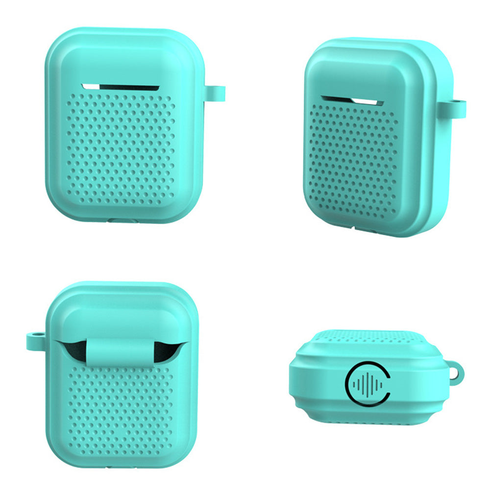 Silicone Case for AirPods with Charging Case (2016) / (2019) / AirPods with Wireless Charging Case (2019) Earphone Cover with Ring Buckle