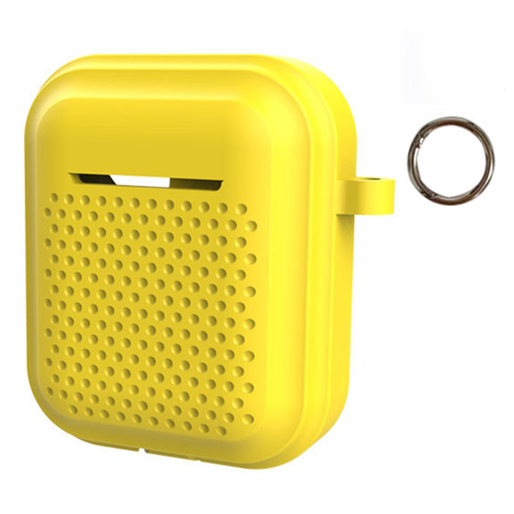 Silicone Case for AirPods with Charging Case (2016) / (2019) / AirPods with Wireless Charging Case (2019) Earphone Cover with Ring Buckle