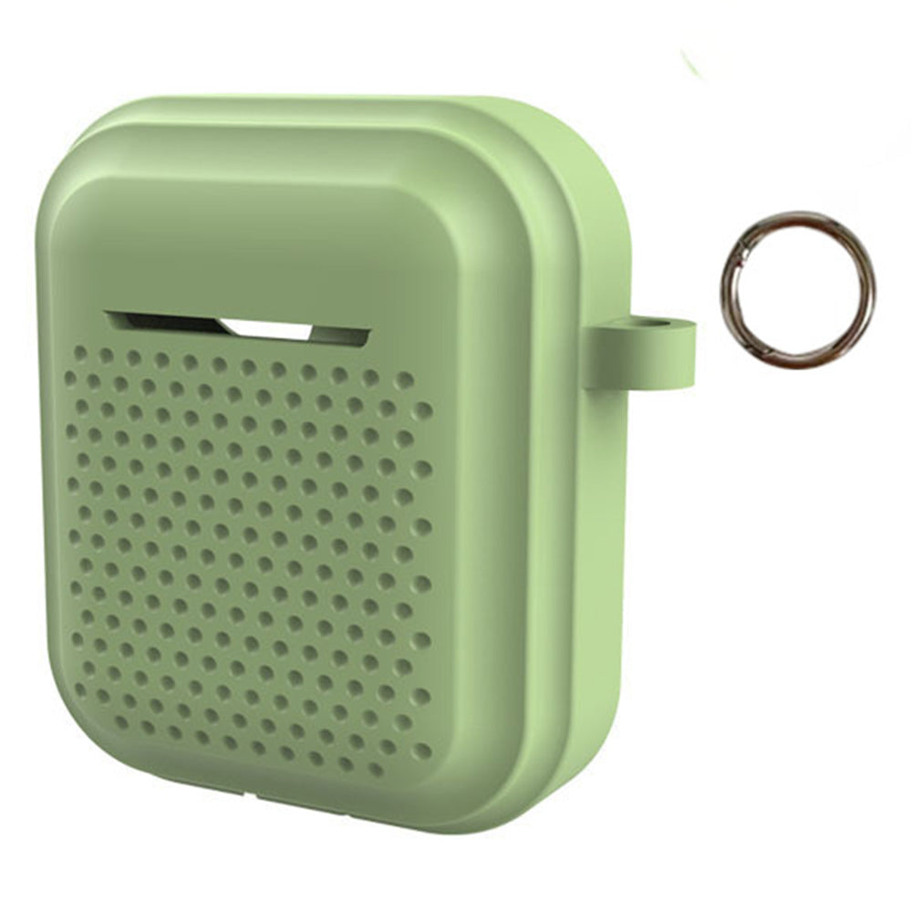 Silicone Case for AirPods with Charging Case (2016) / (2019) / AirPods with Wireless Charging Case (2019) Earphone Cover with Ring Buckle