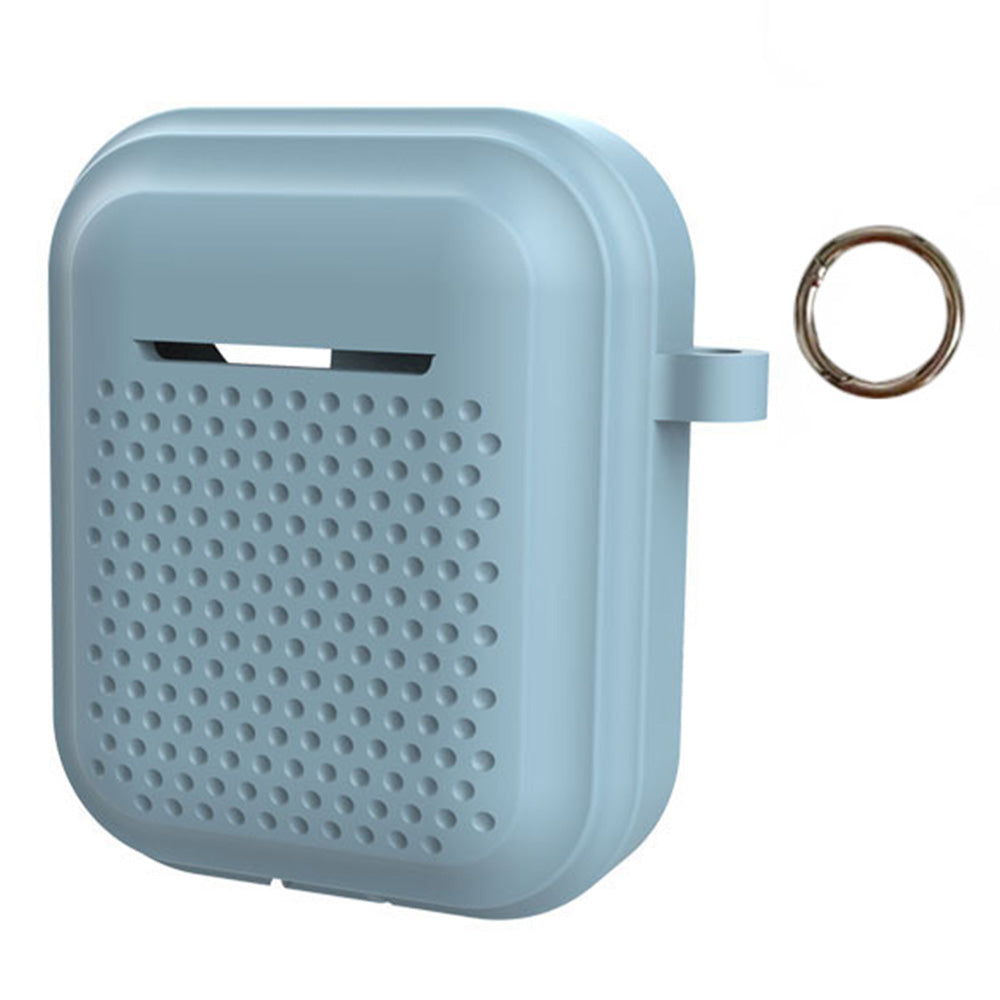 Silicone Case for AirPods with Charging Case (2016) / (2019) / AirPods with Wireless Charging Case (2019) Earphone Cover with Ring Buckle