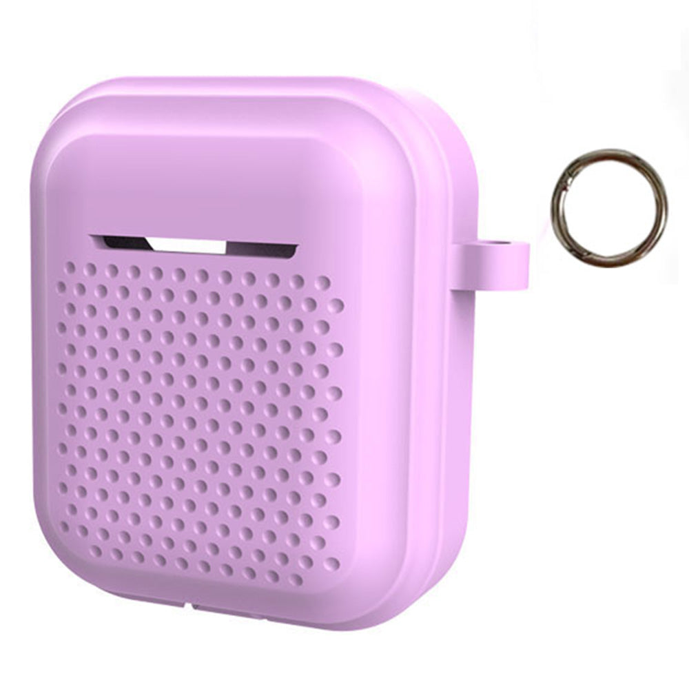 Silicone Case for AirPods with Charging Case (2016) / (2019) / AirPods with Wireless Charging Case (2019) Earphone Cover with Ring Buckle