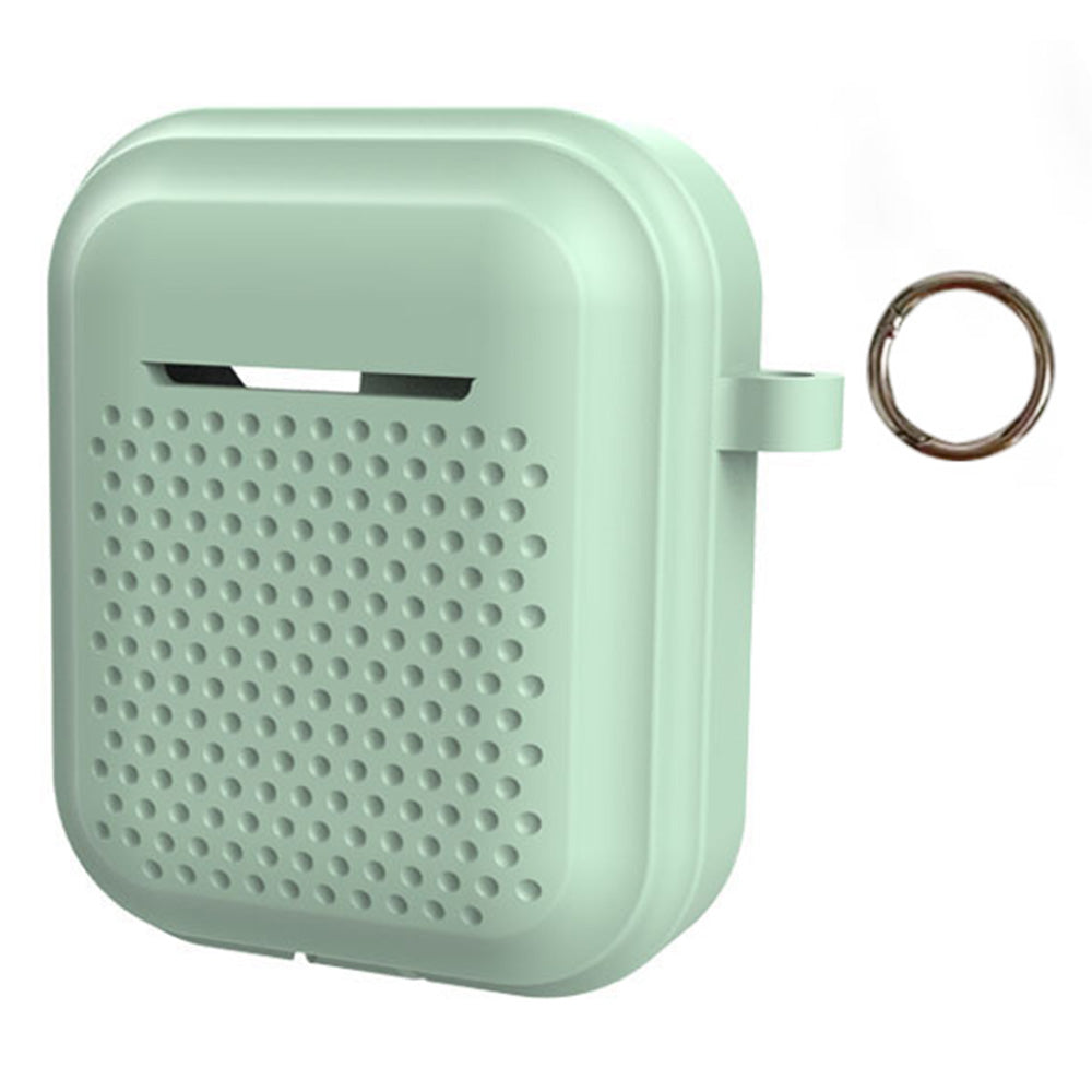 Silicone Case for AirPods with Charging Case (2016) / (2019) / AirPods with Wireless Charging Case (2019) Earphone Cover with Ring Buckle