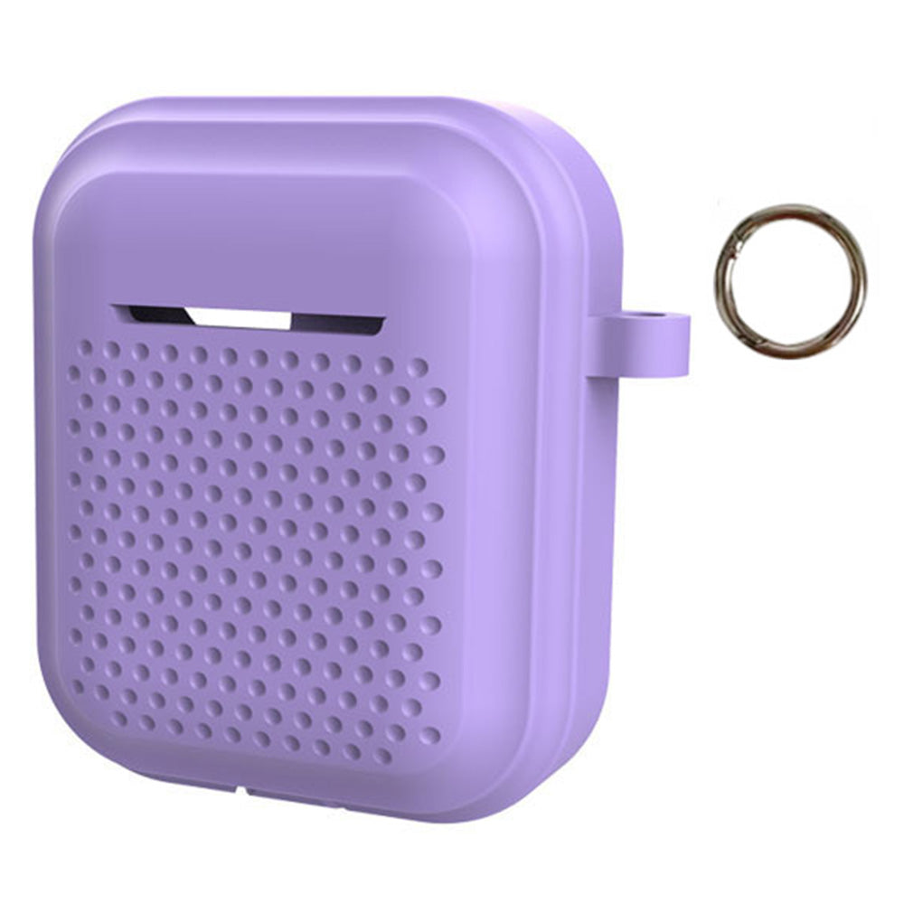 Silicone Case for AirPods with Charging Case (2016) / (2019) / AirPods with Wireless Charging Case (2019) Earphone Cover with Ring Buckle