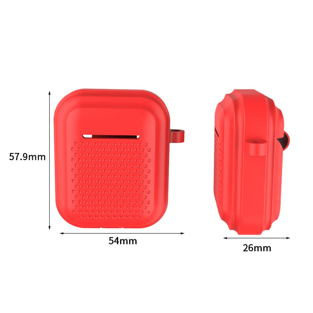 Silicone Case for AirPods with Charging Case (2016) / (2019) / AirPods with Wireless Charging Case (2019) Earphone Cover with Ring Buckle