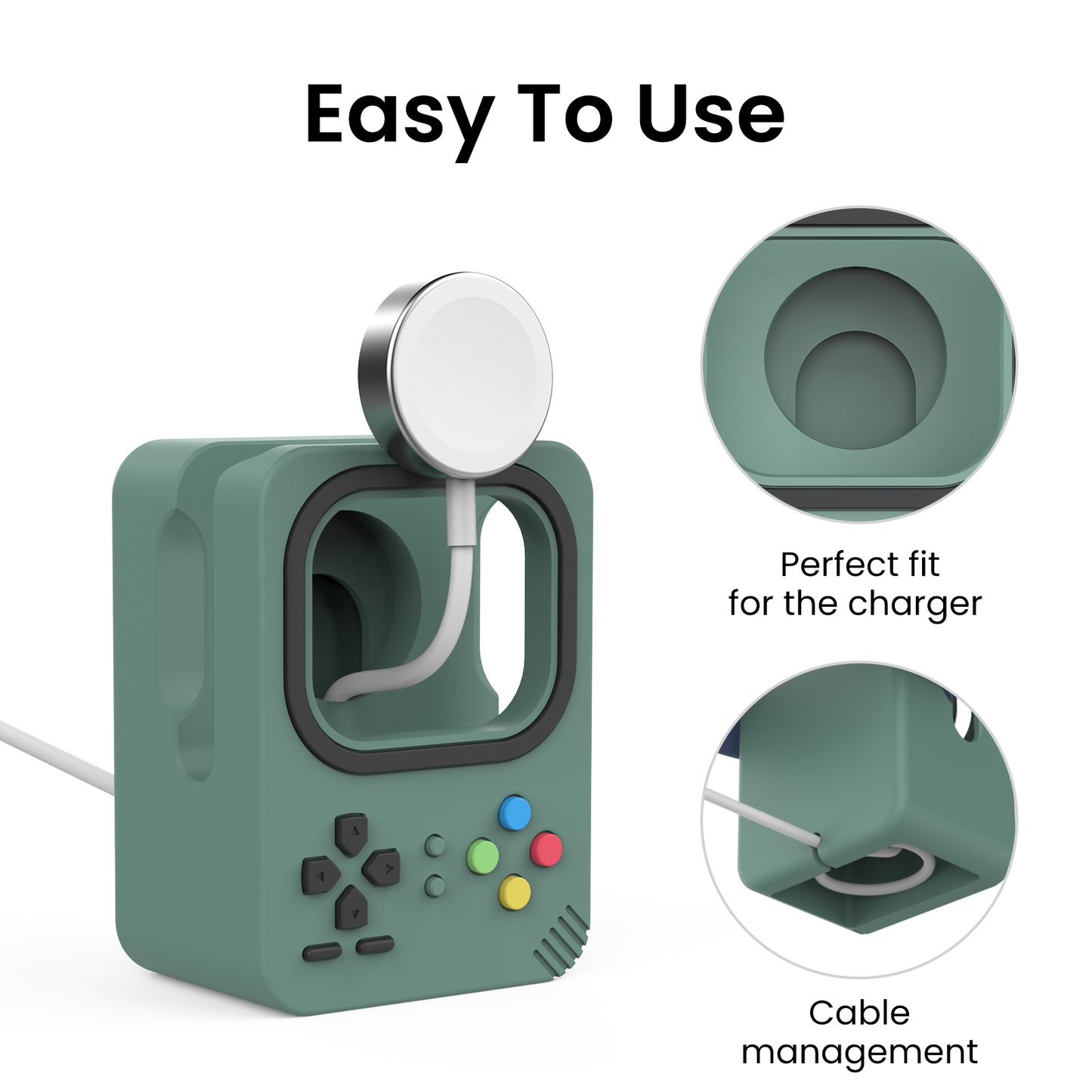 AHASTYLE DD-05 Charging Stand Compatible with Apple Watch Silicone Charging Holder Dock Station