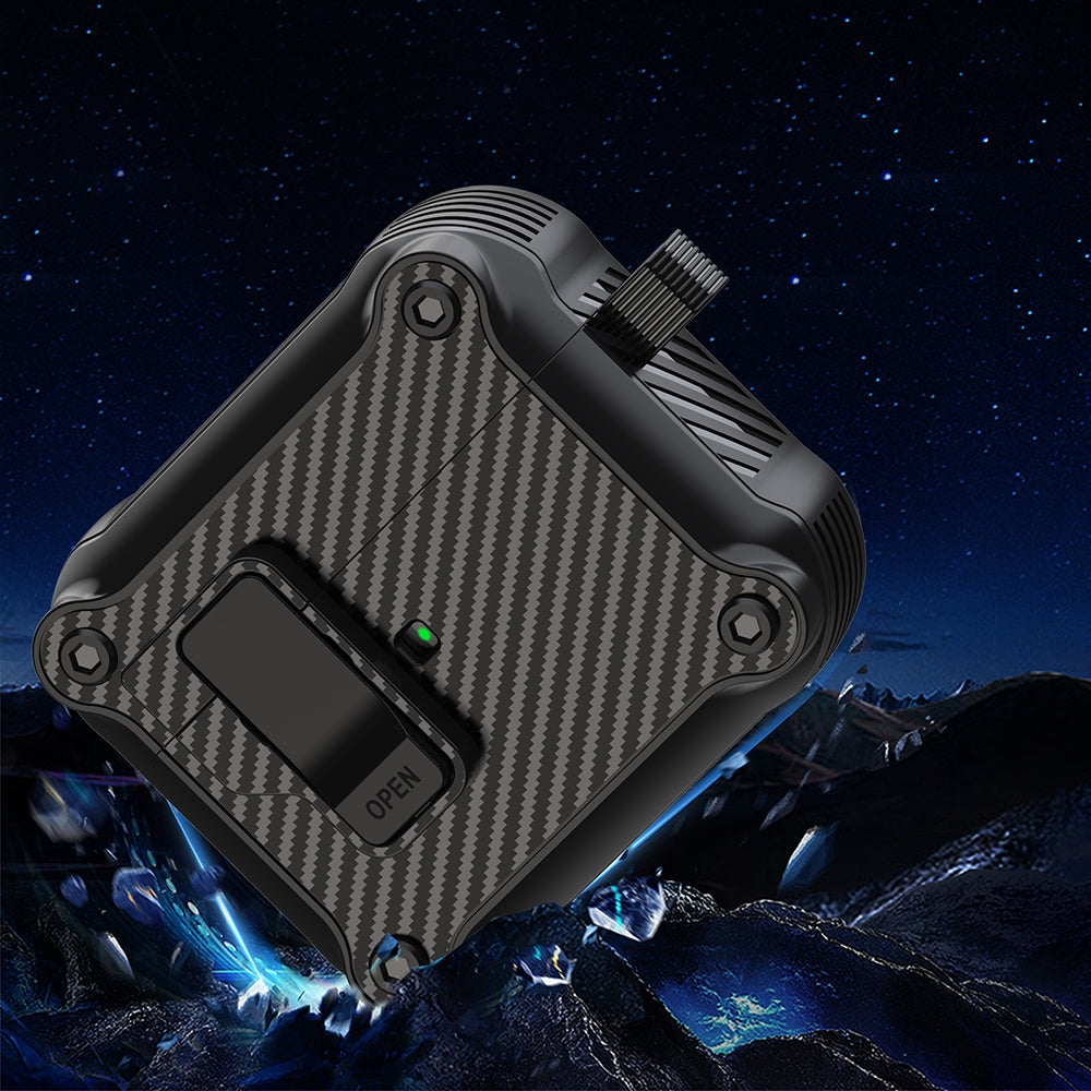 For Apple AirPods 3 Earphone Case Carbon Fiber Texture Magnetic Auto Lock Earbud TPU Cover