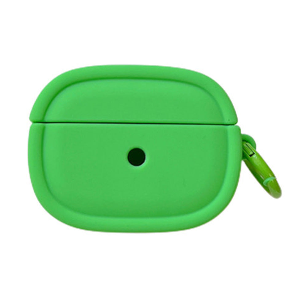 For Apple AirPods 3 Candy Color Oval Silicone Case Earphone Protective Cover with Ring Buckle