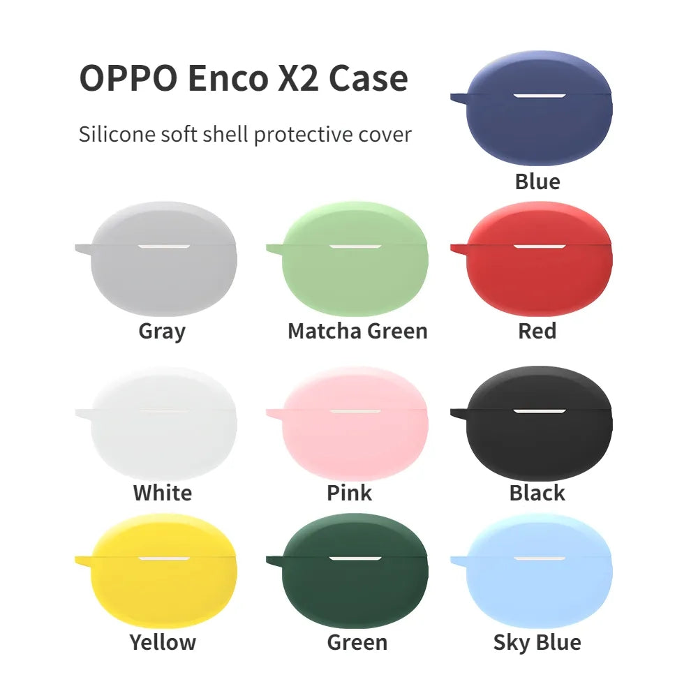 Bluetooth Earphone Silicone Case for OPPO Enco X2 , Anti-scratch Earbud Cover with Buckle
