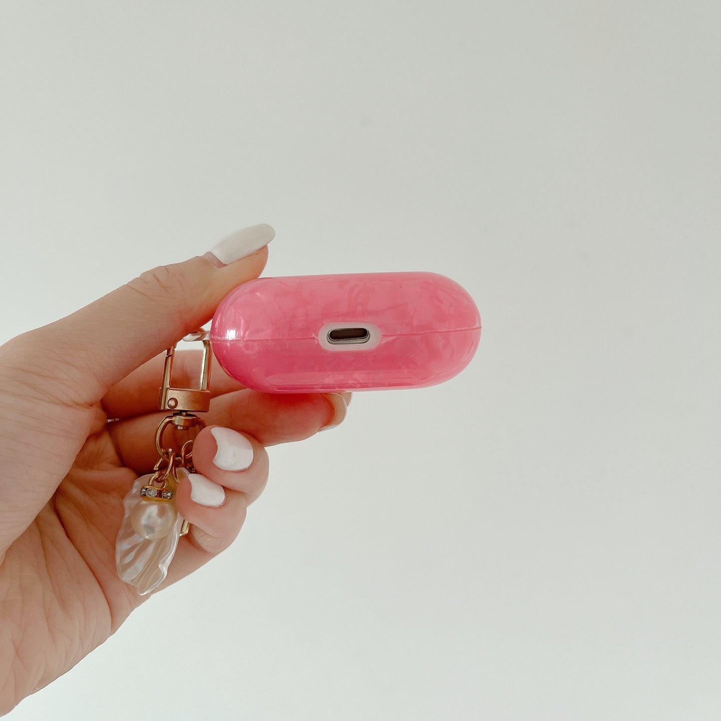 Earphone Case for Apple AirPods Pro , Gradient Shell Grain TPU Protective Cover with Shell Shape Pendant