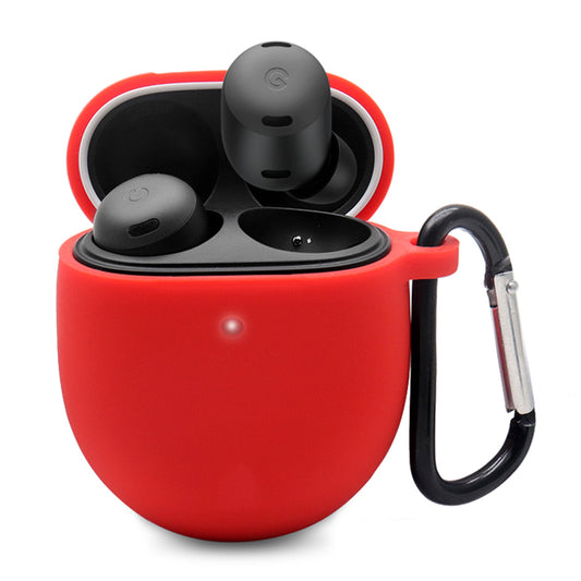 Silicone Earphones Case for Google Pixel Buds Pro Shockproof Portable Soft Cover with Keychain