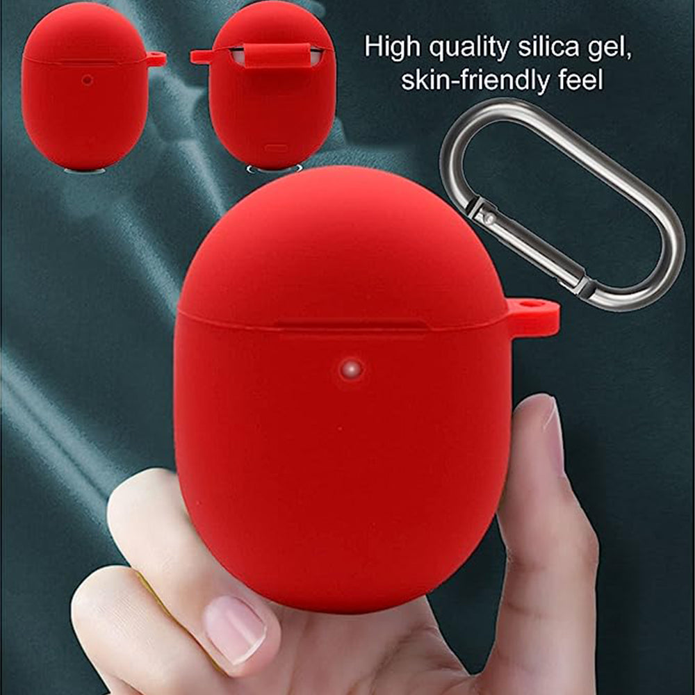Silicone Earphones Case for Google Pixel Buds Pro Shockproof Portable Soft Cover with Keychain