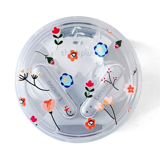 TWS Earphone Protective Case for Lenovo LP10 , Transparent Pattern Printing TPU Earbud Cover