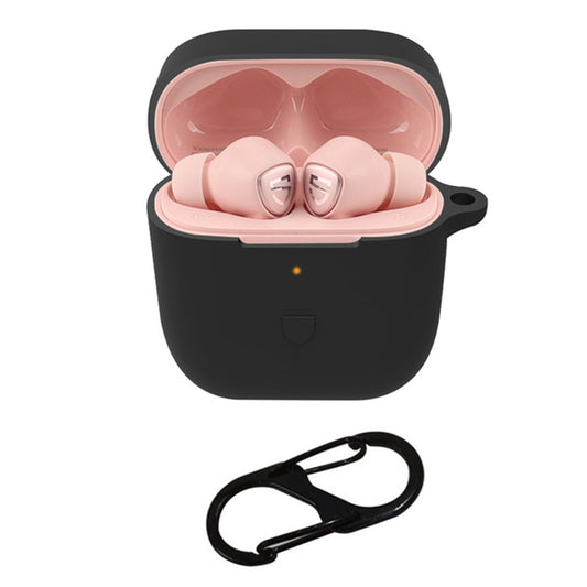 For SoundPEATS TrueCapsule2 Bluetooth Earphone Anti-drop Case Silicone Cover with Anti-lost Buckle