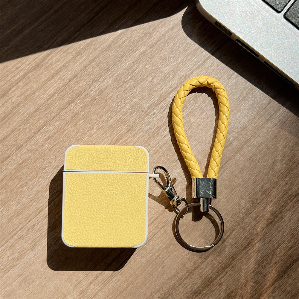 Earphone Case for Apple AirPods with Charging Case (2016) / (2019) / AirPods with Wireless Charging Case (2019) Leather+TPU Litchi Texture Cover