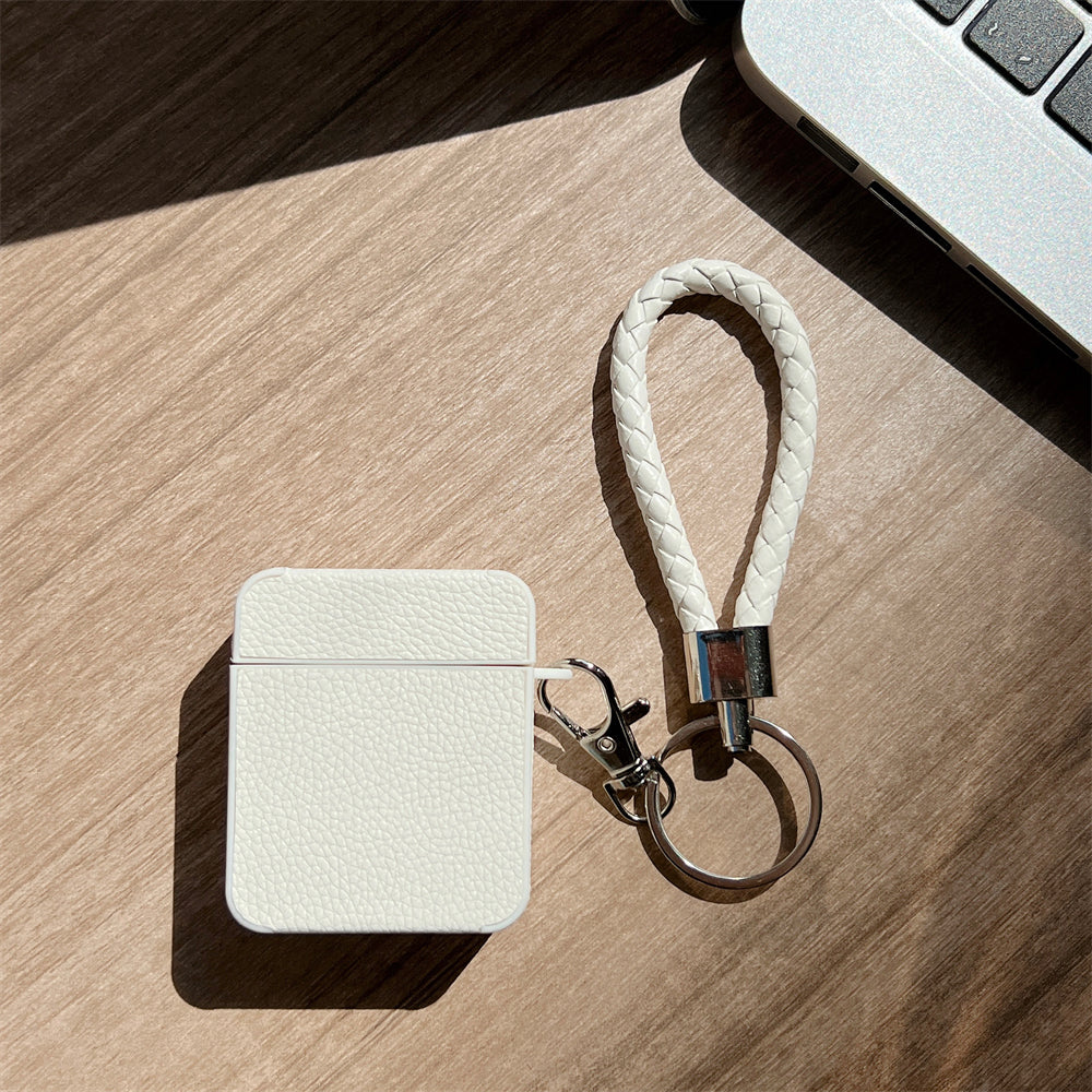 Earphone Case for Apple AirPods with Charging Case (2016) / (2019) / AirPods with Wireless Charging Case (2019) Leather+TPU Litchi Texture Cover