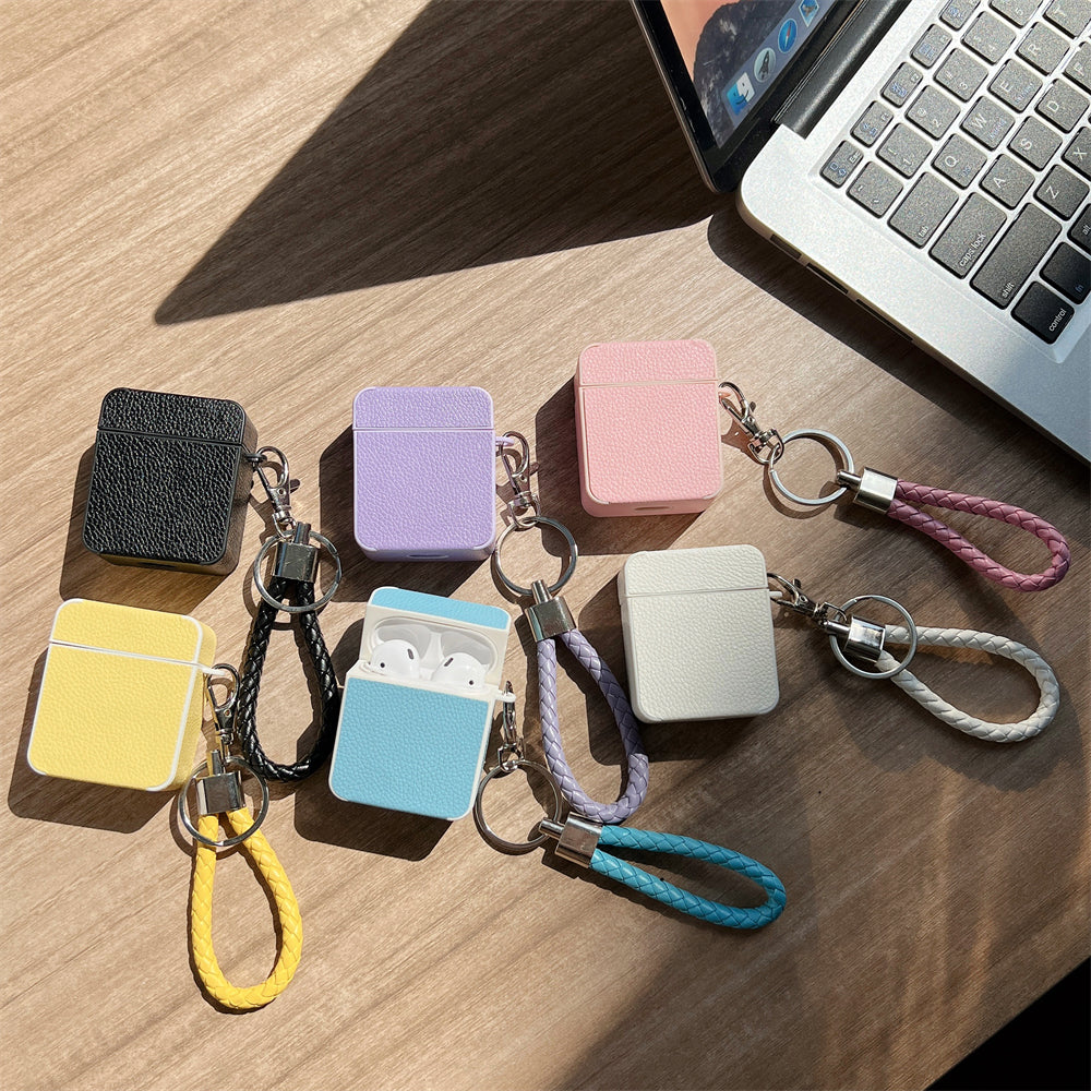 Earphone Case for Apple AirPods with Charging Case (2016) / (2019) / AirPods with Wireless Charging Case (2019) Leather+TPU Litchi Texture Cover