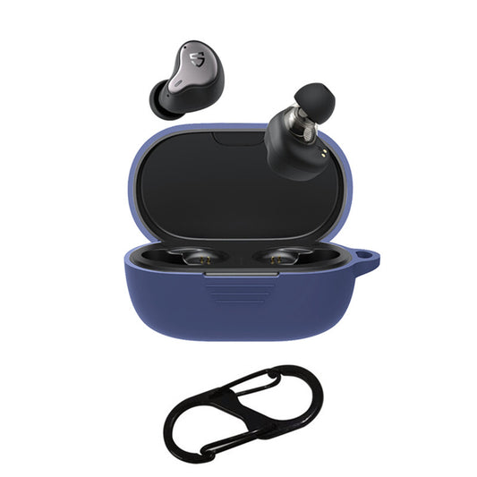 Soft Earphone Cover for SoundPEATS H1 / Truengine 3 SE Silicone Shell Protector with Anti-lost Buckle