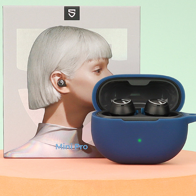 For SoundPEATS Mini Pro HS Bluetooth Earphone Soft Silicone Anti-drop Cover with Anti-lost Buckle