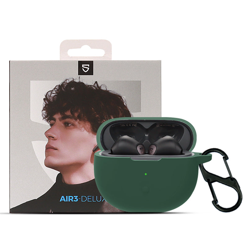 For SoundPEATS Air3-Deluxe Bluetooth Earphone Silicone Case Anti-scratch Cover with Anti-lost Buckle