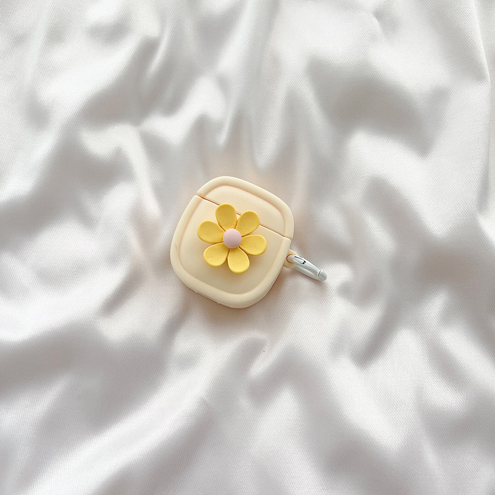 Silicone Case for Apple AirPods with Charging Case (2016) / (2019) / AirPods with Wireless Charging Case (2019) Flower Pattern Cover with Buckle