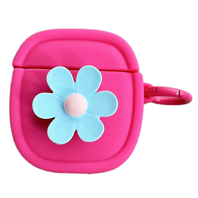 Silicone Case for Apple AirPods with Charging Case (2016) / (2019) / AirPods with Wireless Charging Case (2019) Flower Pattern Cover with Buckle