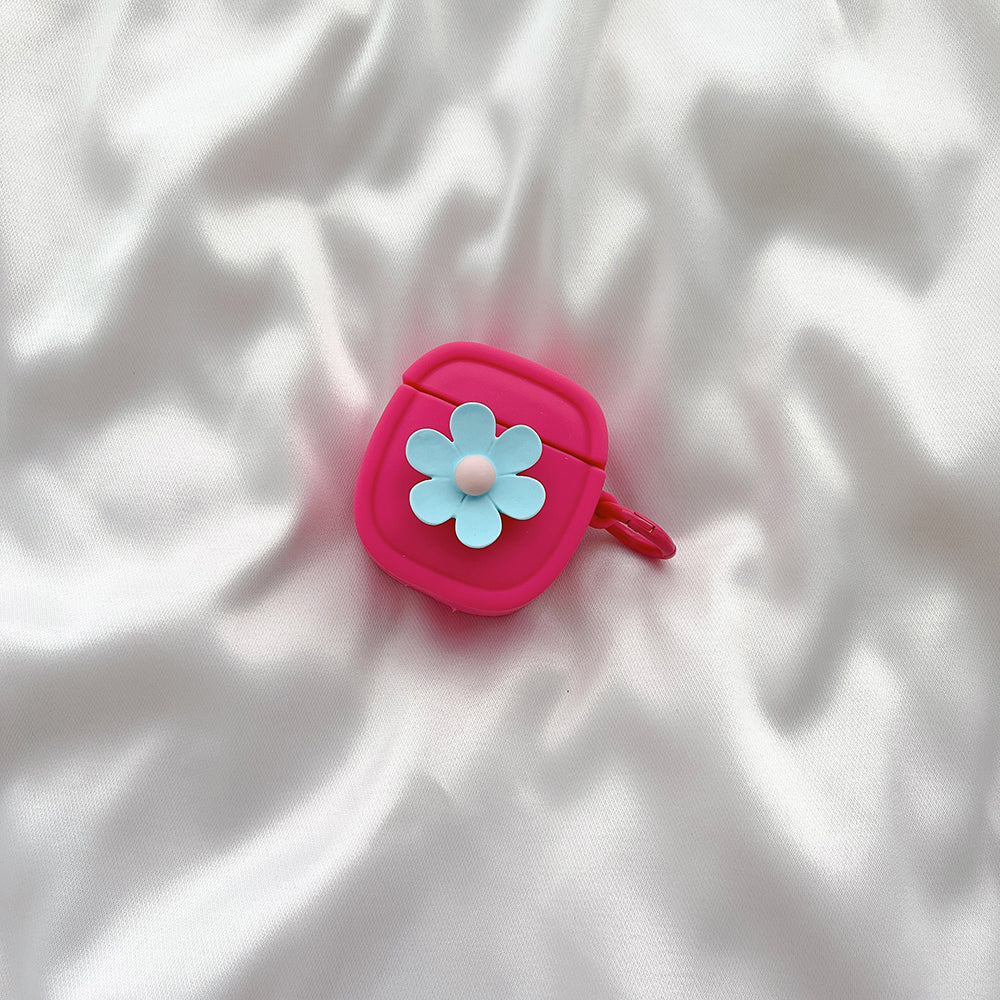 Silicone Case for Apple AirPods with Charging Case (2016) / (2019) / AirPods with Wireless Charging Case (2019) Flower Pattern Cover with Buckle