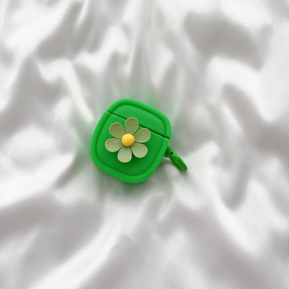 Silicone Case for Apple AirPods with Charging Case (2016) / (2019) / AirPods with Wireless Charging Case (2019) Flower Pattern Cover with Buckle