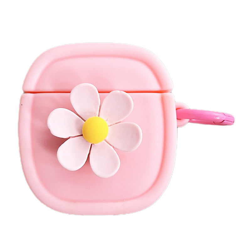 Silicone Case for Apple AirPods with Charging Case (2016) / (2019) / AirPods with Wireless Charging Case (2019) Flower Pattern Cover with Buckle