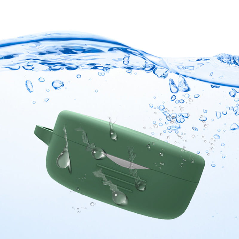 For SoundPEATS TrueAir2 Anti-drop Case Bluetooth Earphone Silicone Cover with Anti-lost Buckle