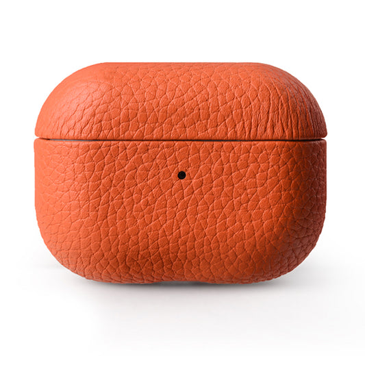 MELKCO For Apple AirPods Pro 2 Earbuds Case Genuine Cow Leather Coated PC Protective Sleeve Cover