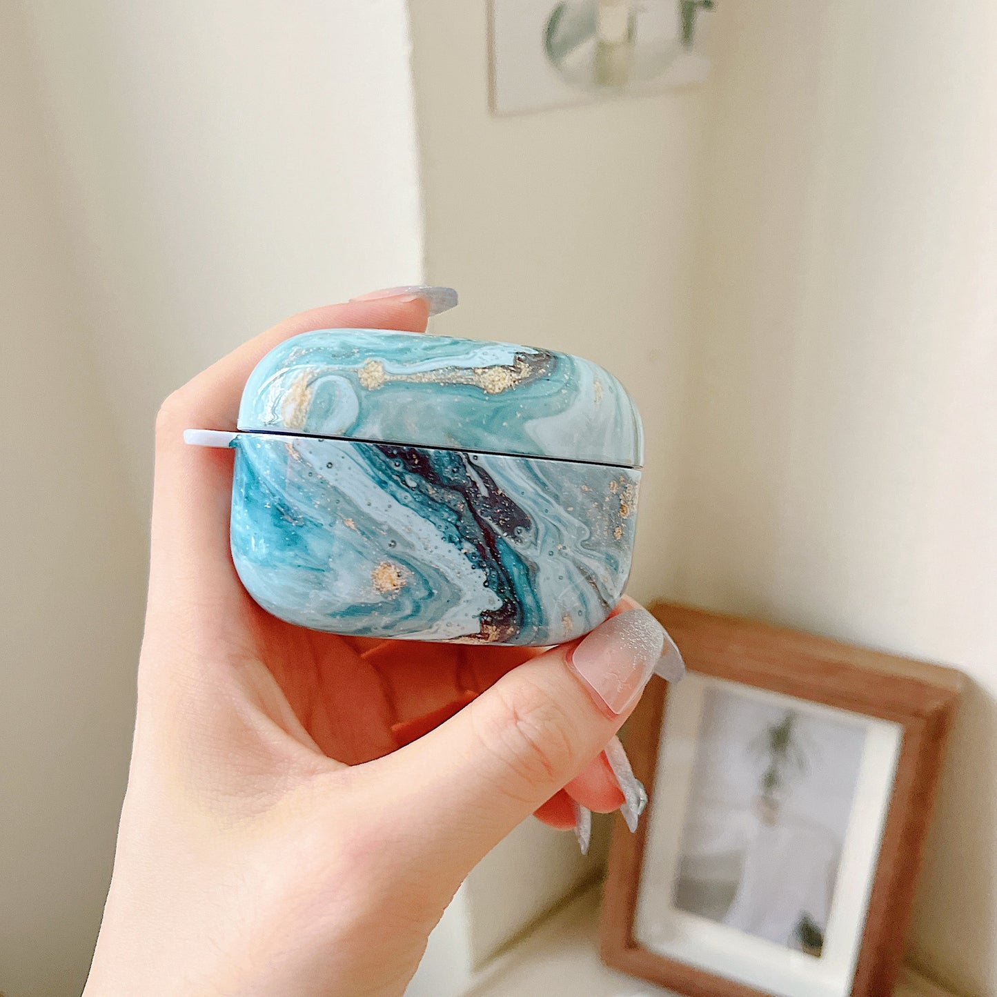 For Sony LinkBuds S Marble Pattern Bluetooth Earphone Anti-drop PC Case Protective Cover