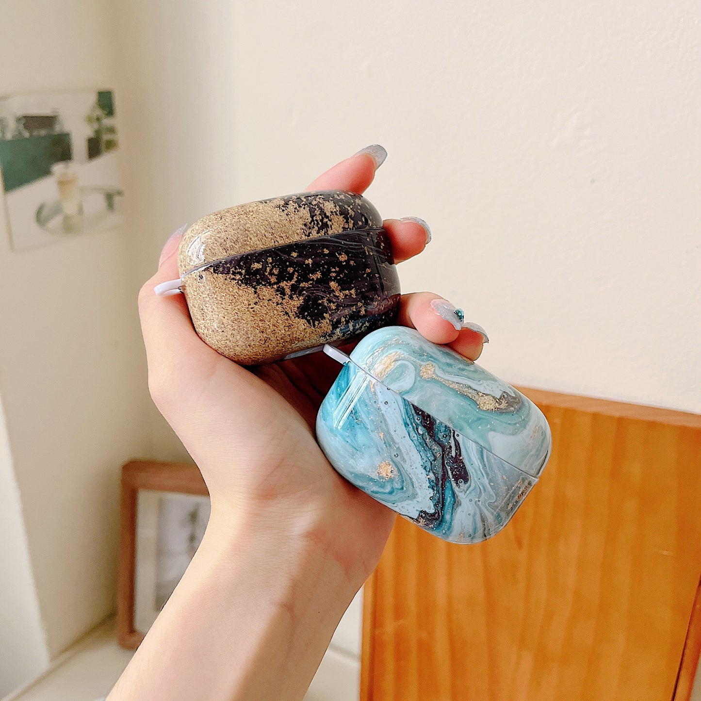 For Sony LinkBuds S Marble Pattern Bluetooth Earphone Anti-drop PC Case Protective Cover