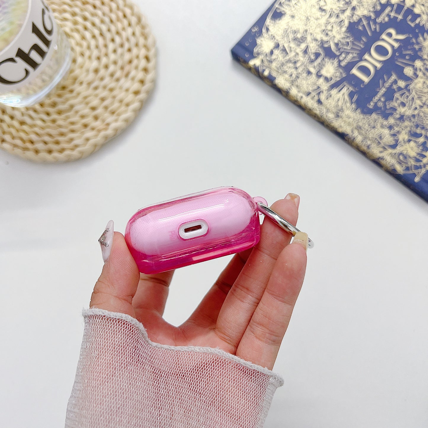 For Apple AirPods 3 Shockproof Epoxy PC Case Anti-Drop Bluetooth Earbuds Cover with Ring Buckle